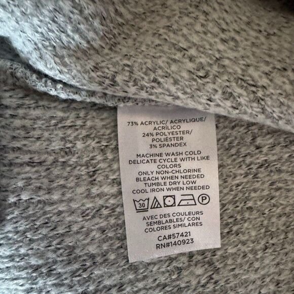 LOFT Women L Sleeveless Tunic Sweater Ribbed Neckline Oversized Fit Side Slit - Picture 7 of 7